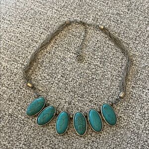 Erica Lyons Faux Turquoise SilverTone‎  Necklace